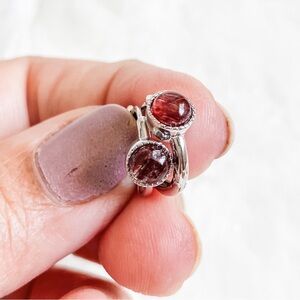 ✨Super 7 Rutile Hoop Earrings s925 stem✨